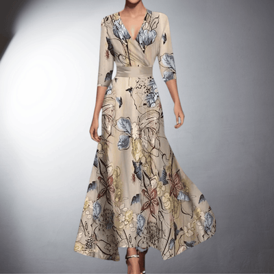 NUNZIA - ELEGANT EVENING DRESS WITH FLORAL CHARM