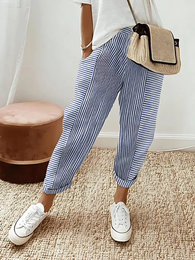 DAHLIA - STRIPED COTTON PANTS