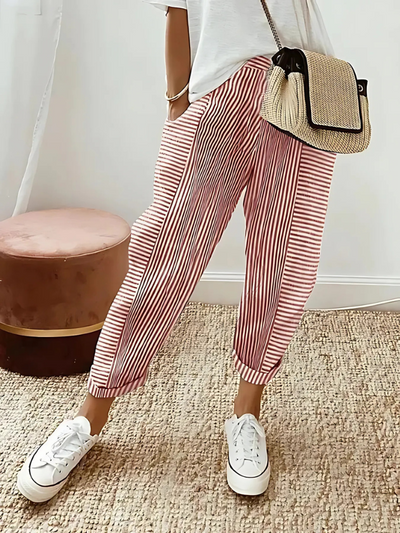DAHLIA - STRIPED COTTON PANTS
