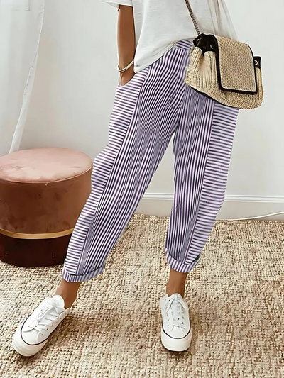 DAHLIA - STRIPED COTTON PANTS