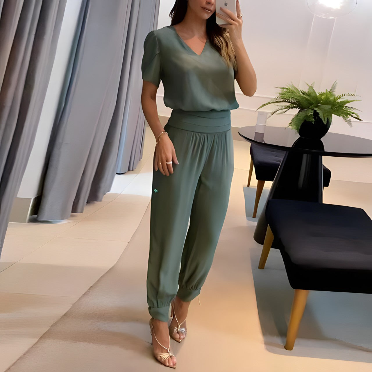 ELENA – STYLISH BLOUSE AND TROUSERS SET WITH TUMMY COVERAGE