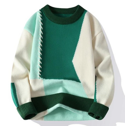 Brunetta – cozy chic patchwork knit