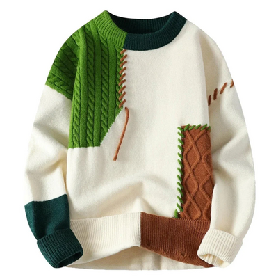 Brunetta – cozy chic patchwork knit