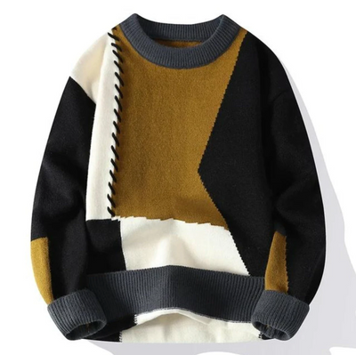 Brunetta – cozy chic patchwork knit