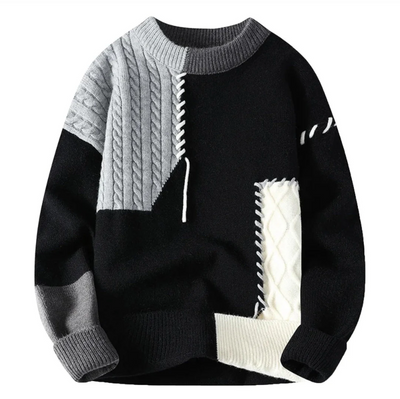 Brunetta – cozy chic patchwork knit