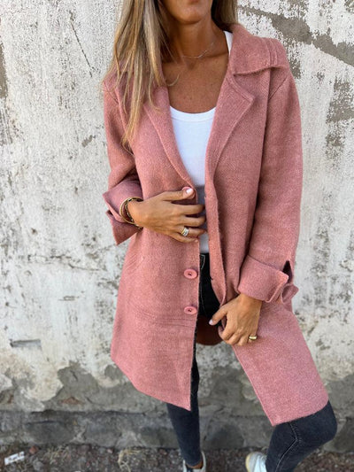 EMILY – LONG ELEGANT COAT WITH STYLISH LAPELS