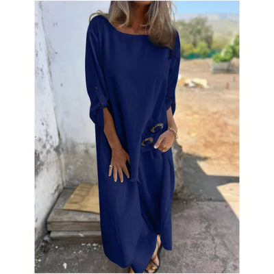 TWO-PIECE SET- ASYMMETRICAL DRESS AND WIDE-LEG PANTS FOR WOMEN